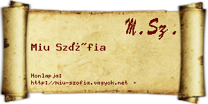 Miu Szófia névjegykártya